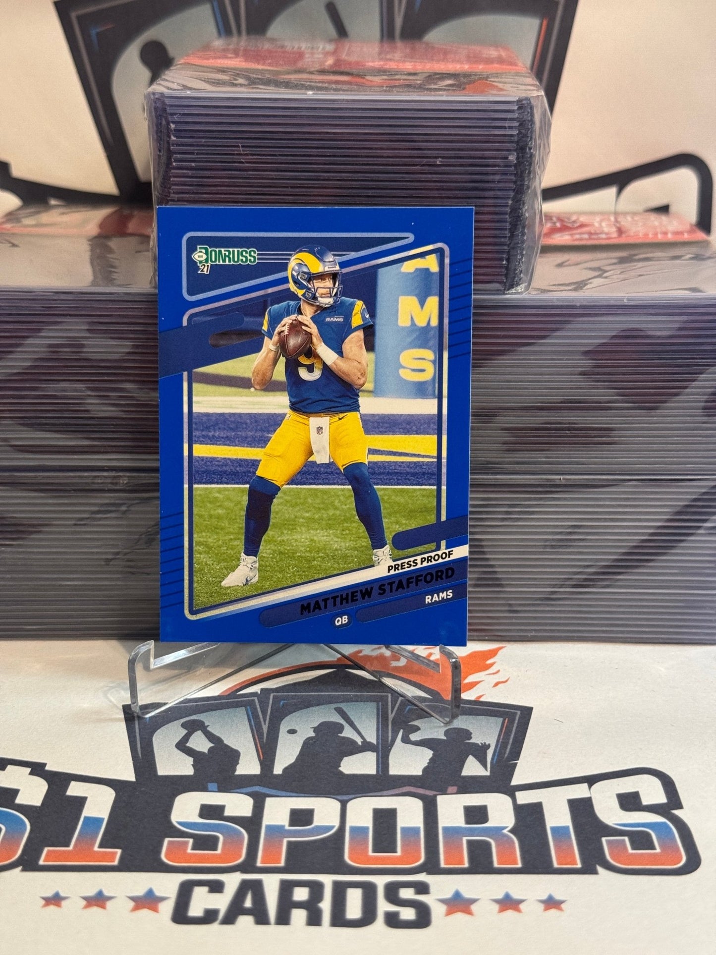 2021 Donruss (Blue Press Proof) Matthew Stafford #139