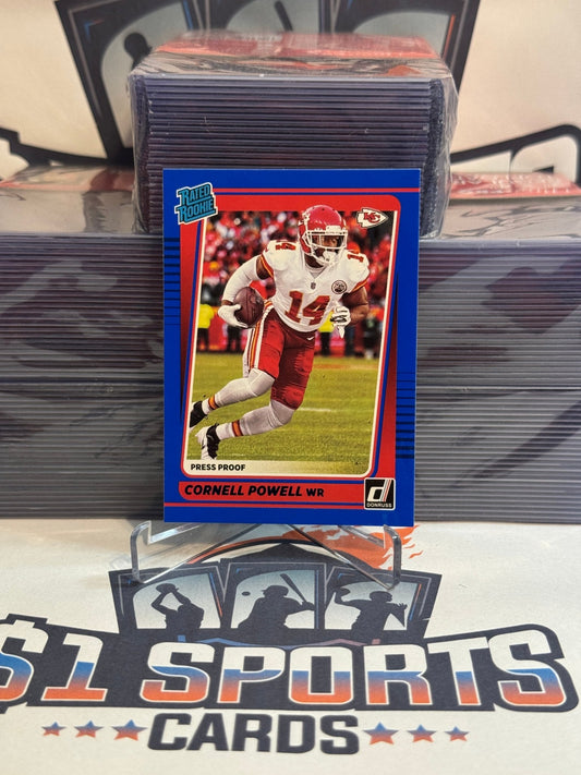 2021 Donruss (Blue Press Proof, Rated Rookie) Cornell Powell #289