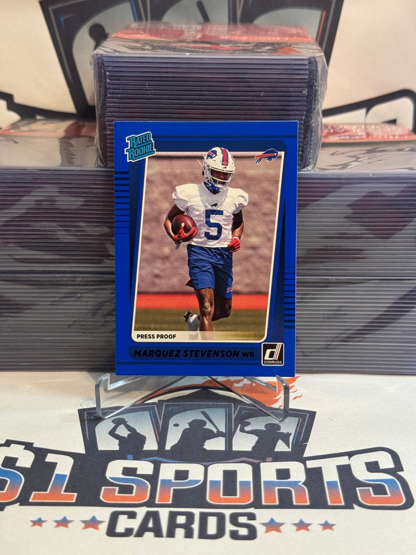 2021 Donruss (Blue Press Proof, Rated Rookie) Marquez Stevenson #300