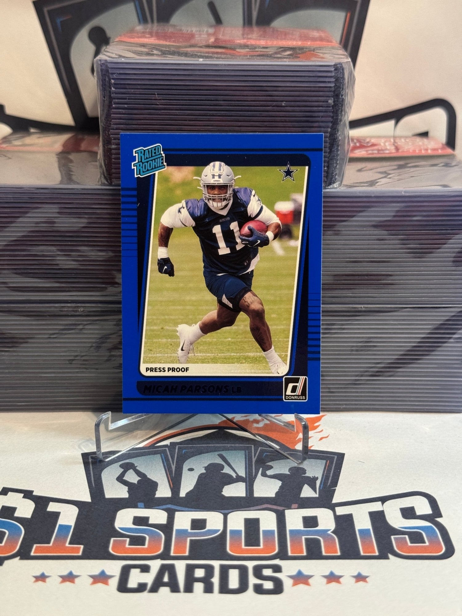 2021 Donruss (Blue Press Proof, Rated Rookie) Micah Parsons #331