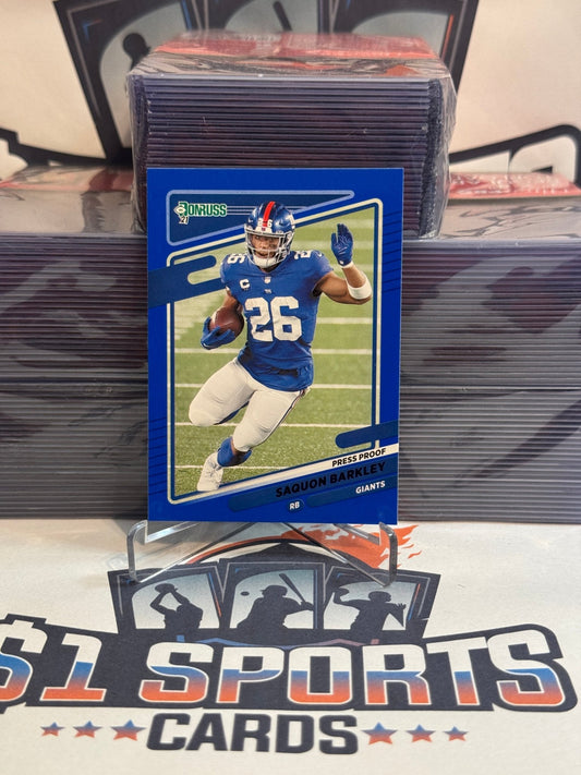 2021 Donruss (Blue Press Proof) Saquon Barkley #79