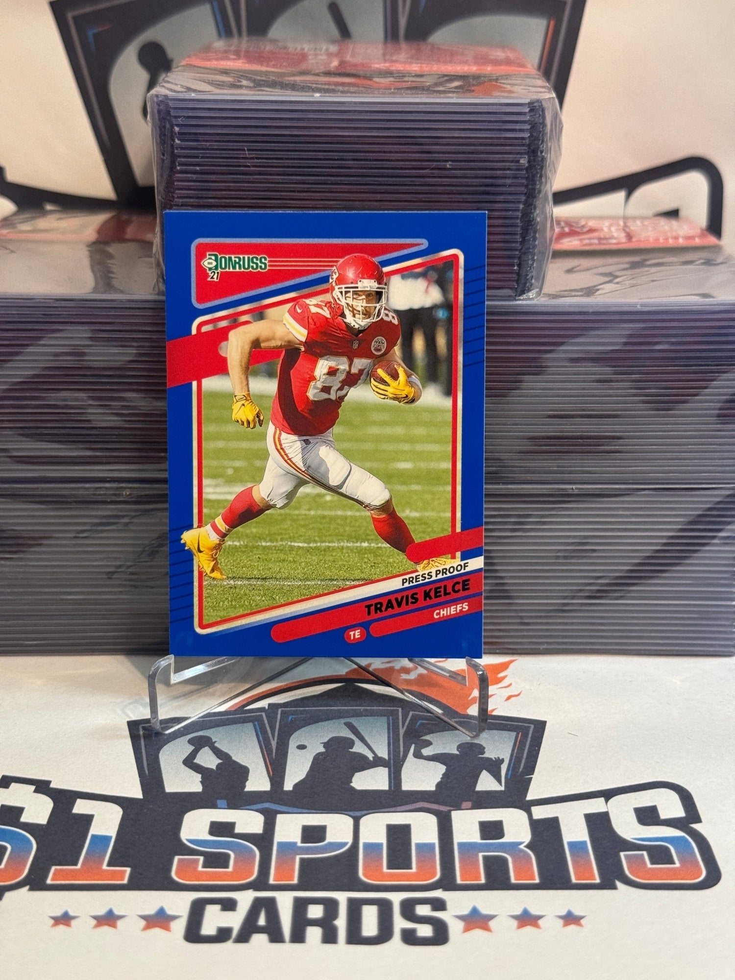 2021 Donruss (Blue Press Proof) Travis Kelce #118