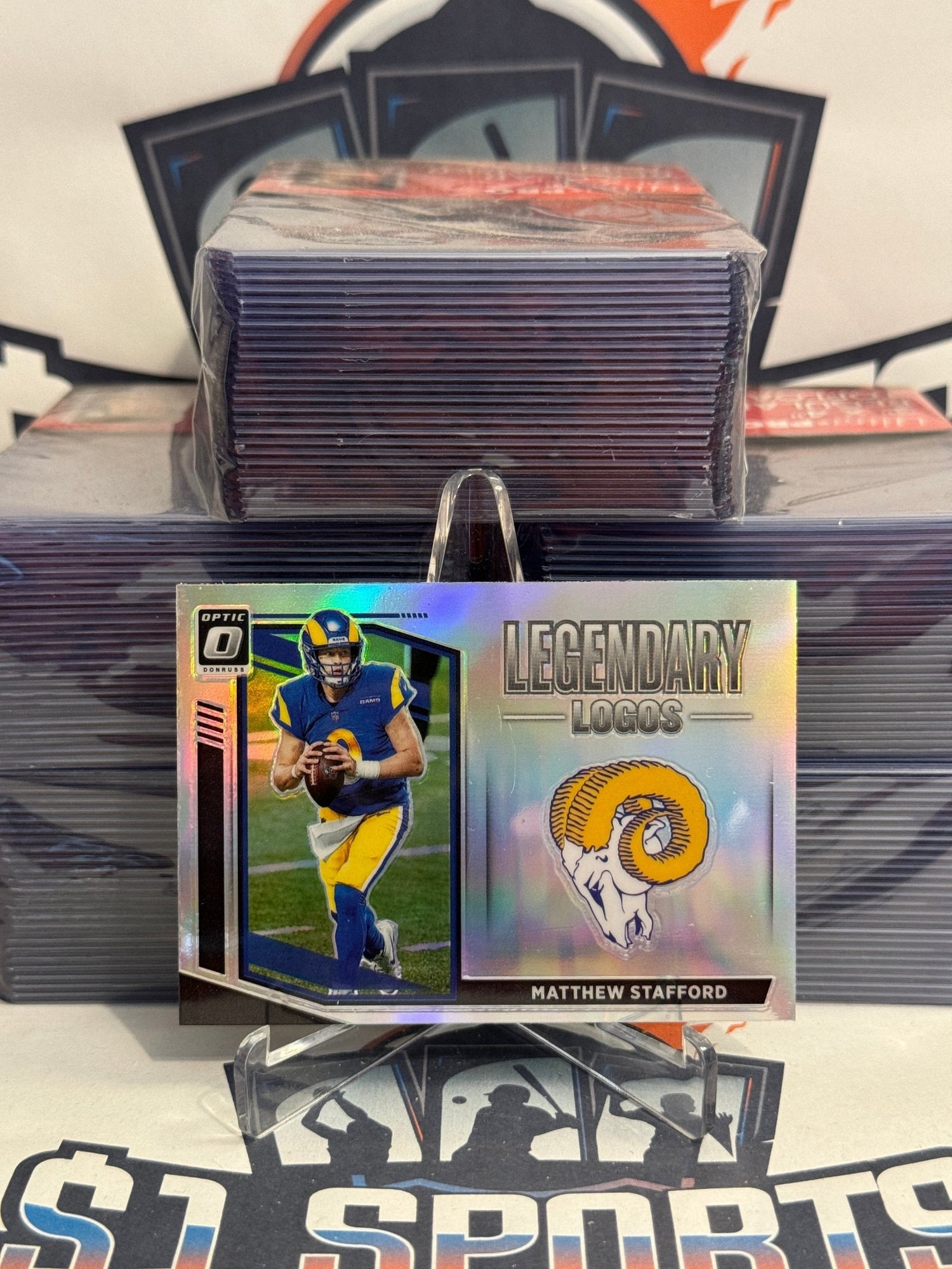 2021 Donruss Optic (Holo Prizm, Legendary Logos) Matthew Stafford #LL-13