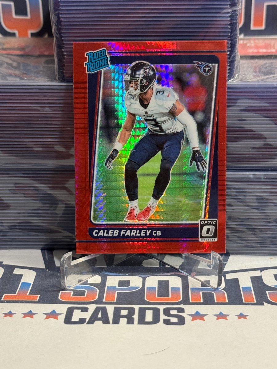 2021 Donruss Optic (Hyper Red Prizm, Rated Rookie) Caleb Farley 249