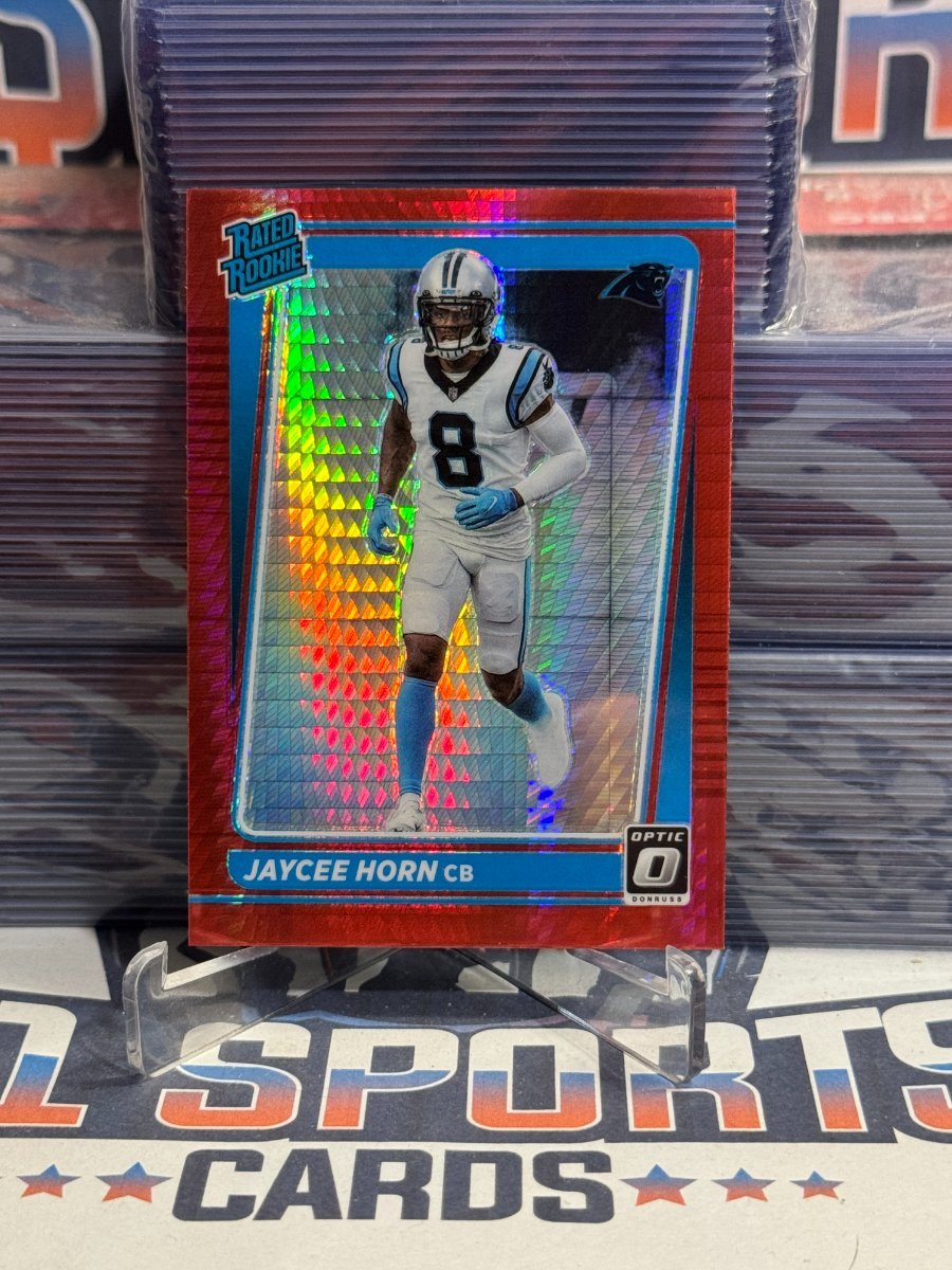 2021 Donruss Optic (Hyper Red Prizm, Rated Rookie) Jaycee Horn 243