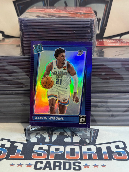 2021 Donruss Optic (Purple Prizm, Rated Rookie) Aaron Wiggins #191