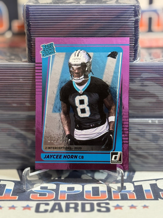 2021 Donruss (Purple Foil, Rated Rookie 12/500) Jaycee Horn 329