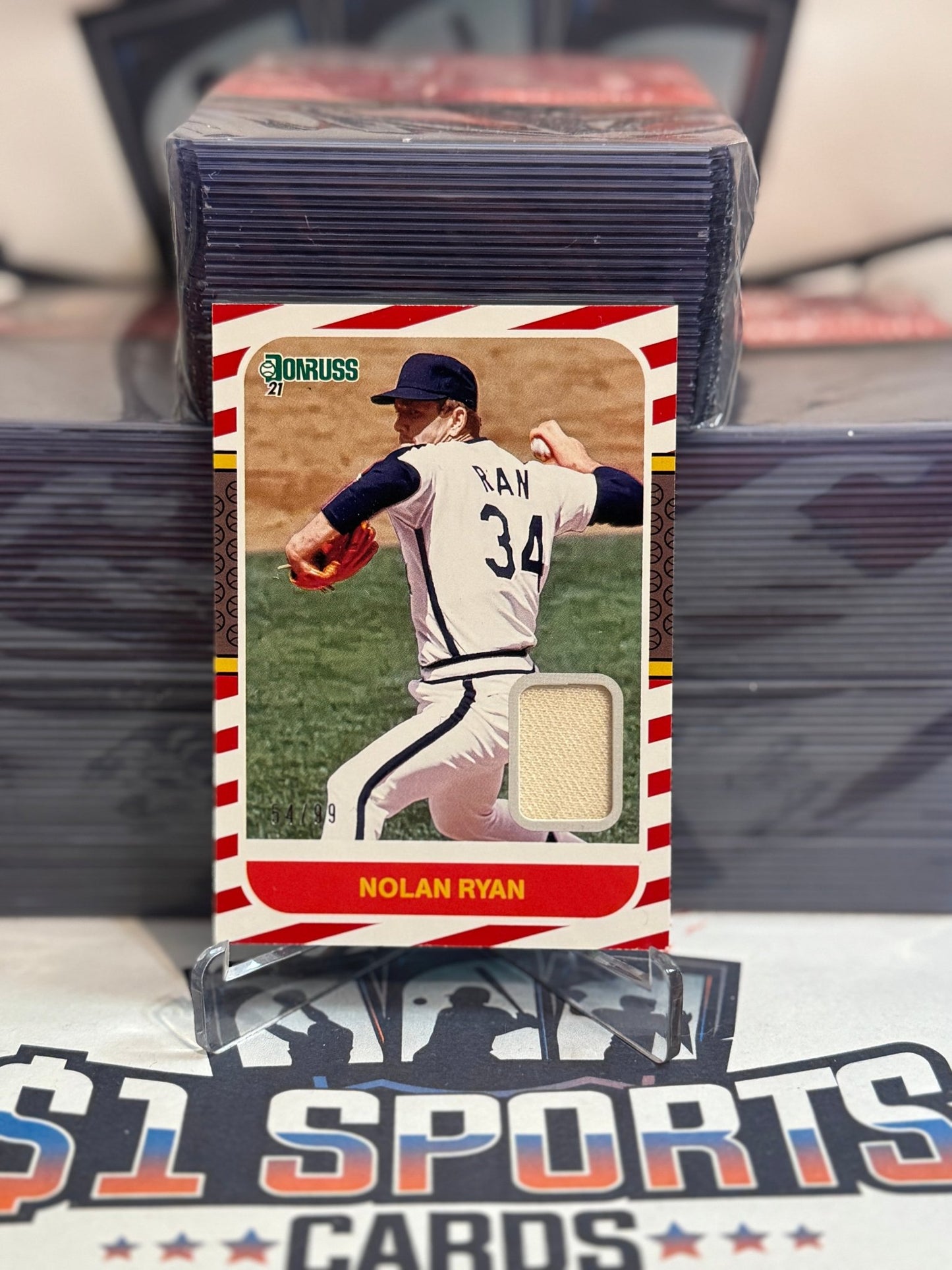 2021 Donruss (Red, 1987 Materials Relic 54/99) Nolan Ryan #87M - NR