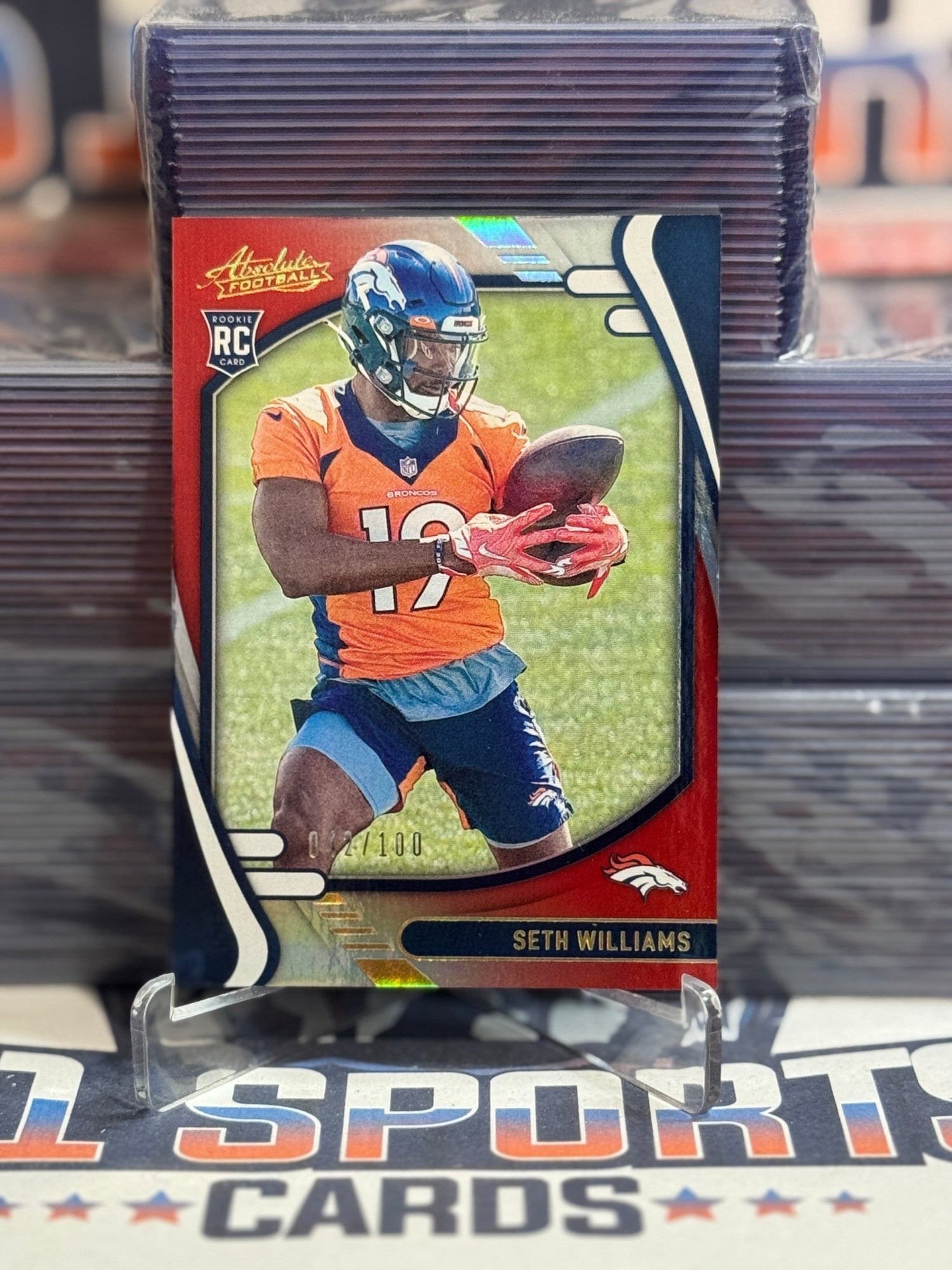 2021 Panini Absolute (Red, Hobby 42/100) Seth Williams Rookie 172
