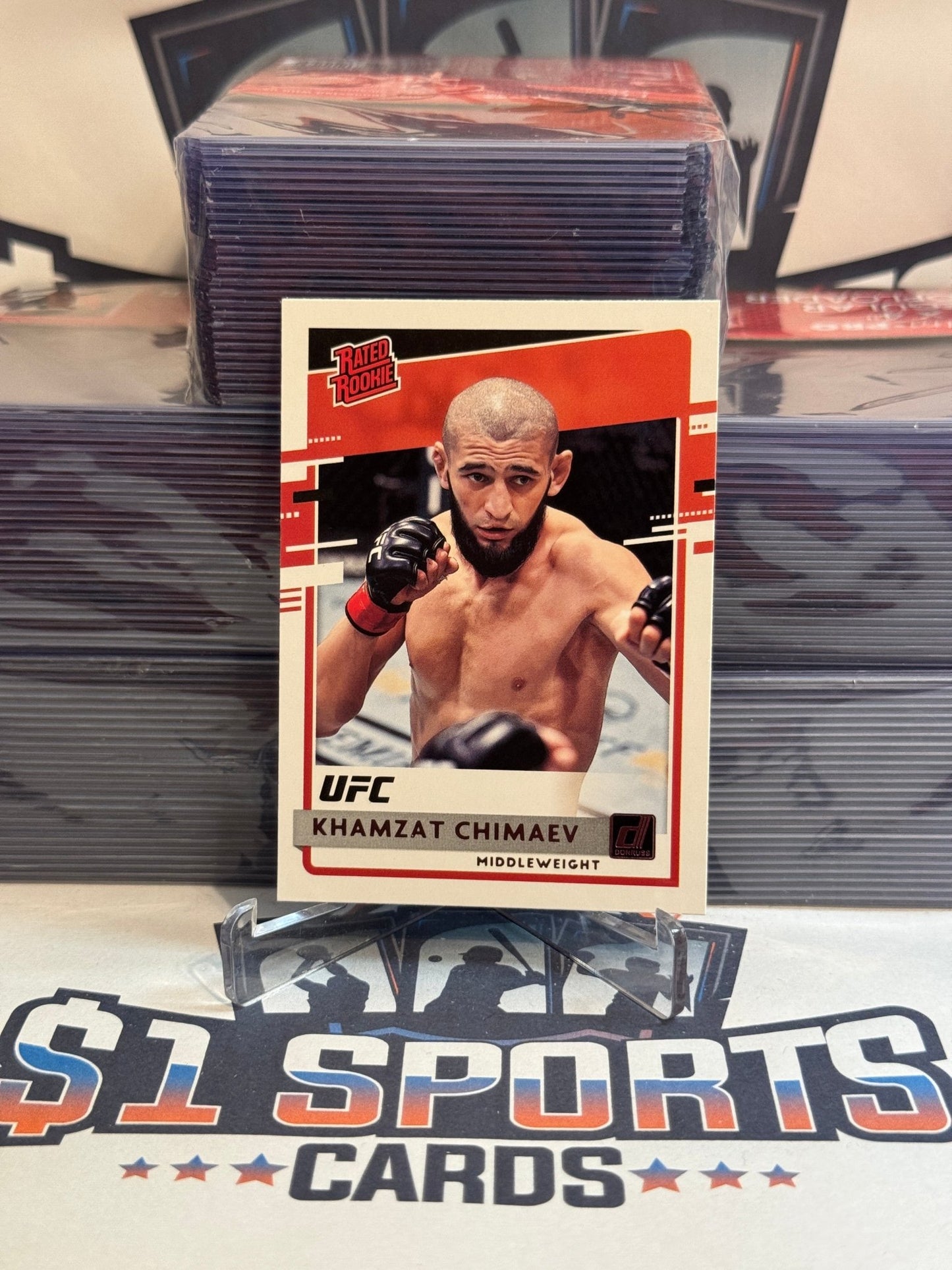 2021 Panini Chronicles UFC (Pink, Donruss Rated Rookie) Khamzat Chimaev #25