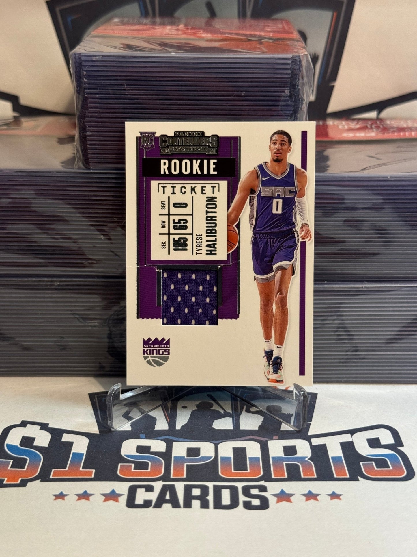 2021 Panini Contenders (Rookie Relic) Tyrese Haliburton #RS - THB