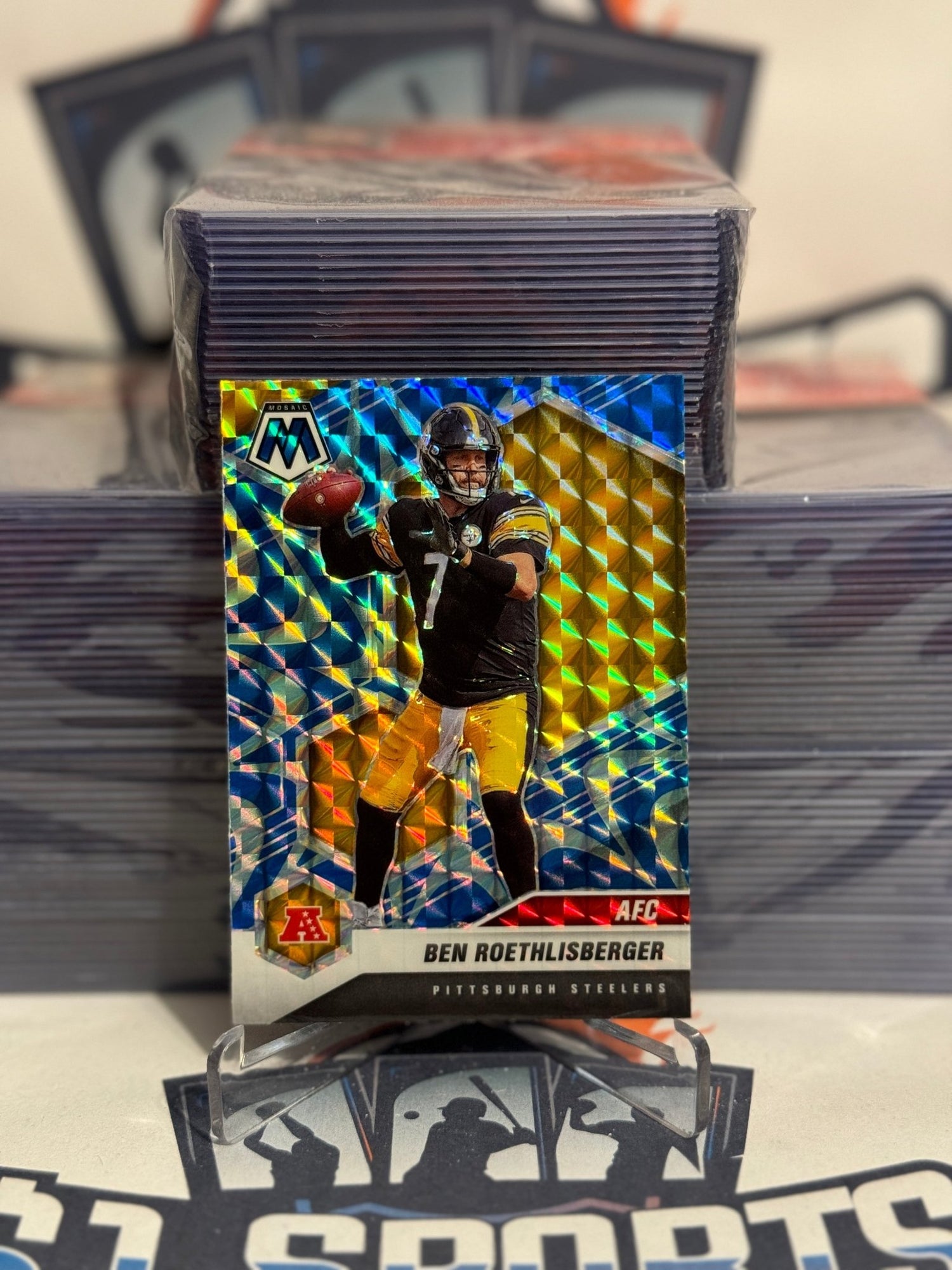 2021 Panini Mosaic (Blue Reactive Prizm, AFC) Ben Roethlisberger #230