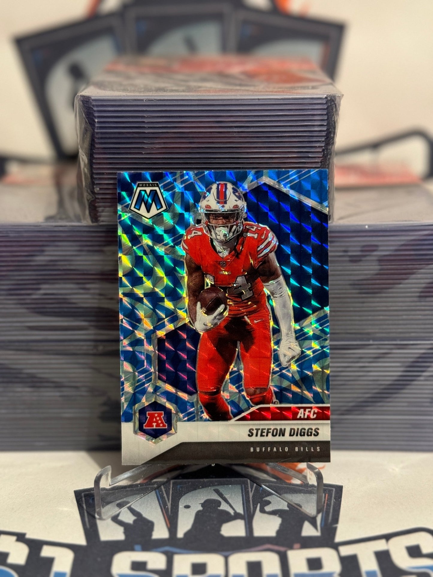 2021 Panini Mosaic (Blue Reactive Prizm, AFC) Stefon Diggs #235