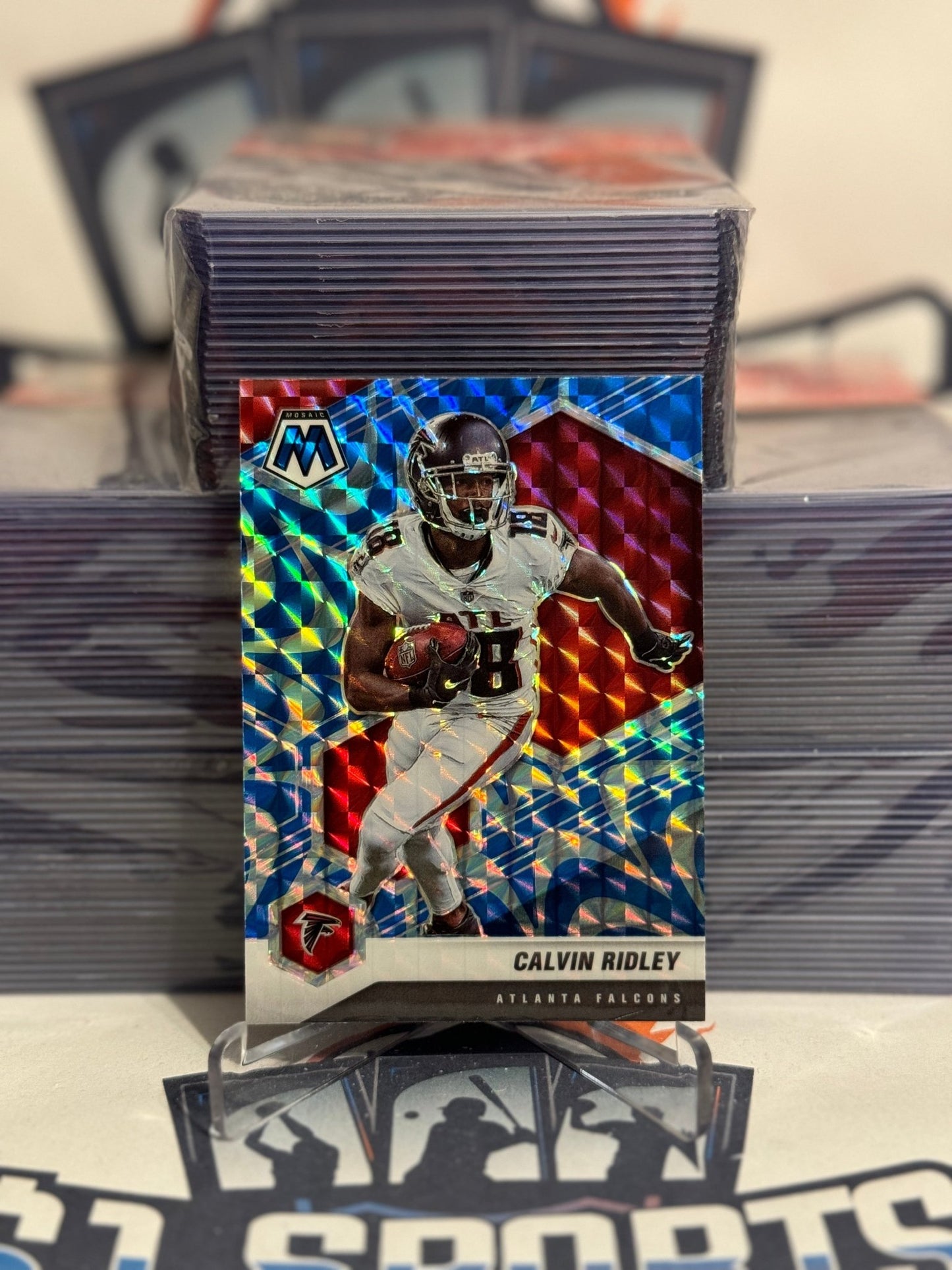 2021 Panini Mosaic (Blue Reactive Prizm) Calvin Ridley #16