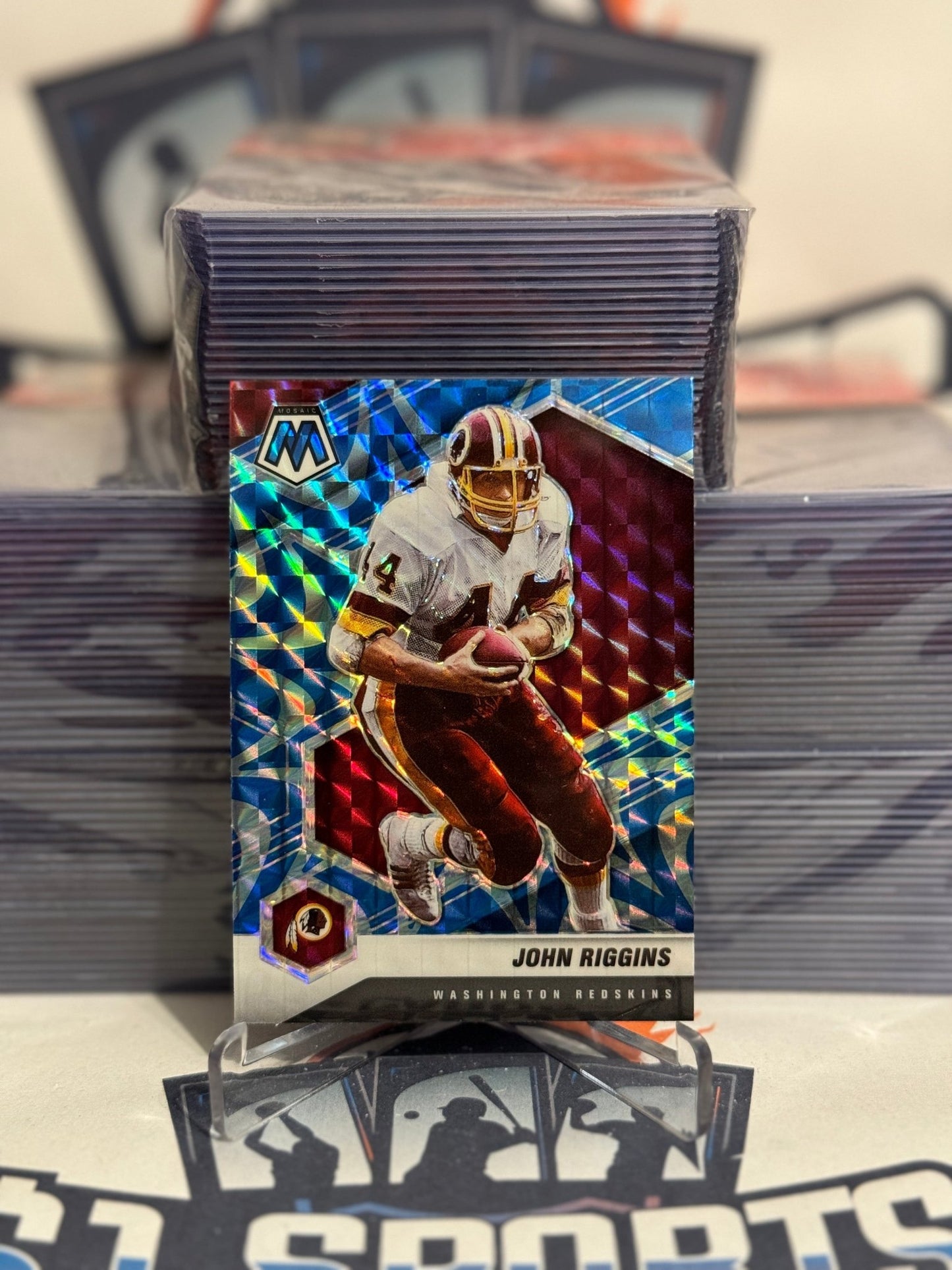 2021 Panini Mosaic (Blue Reactive Prizm) John Riggins #198