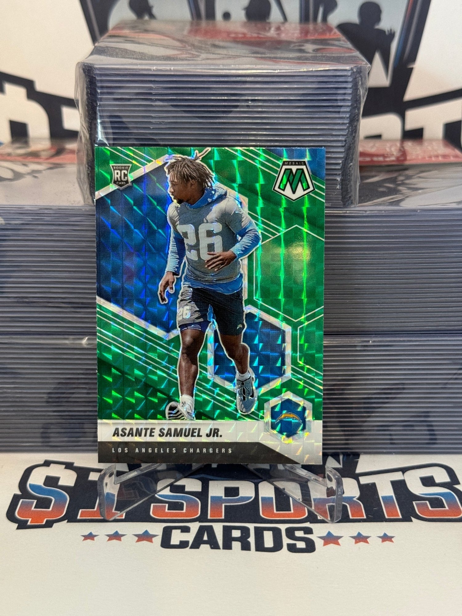 2021 Panini Mosaic (Green Prizm) Asante Samuel Jr. Rookie #348