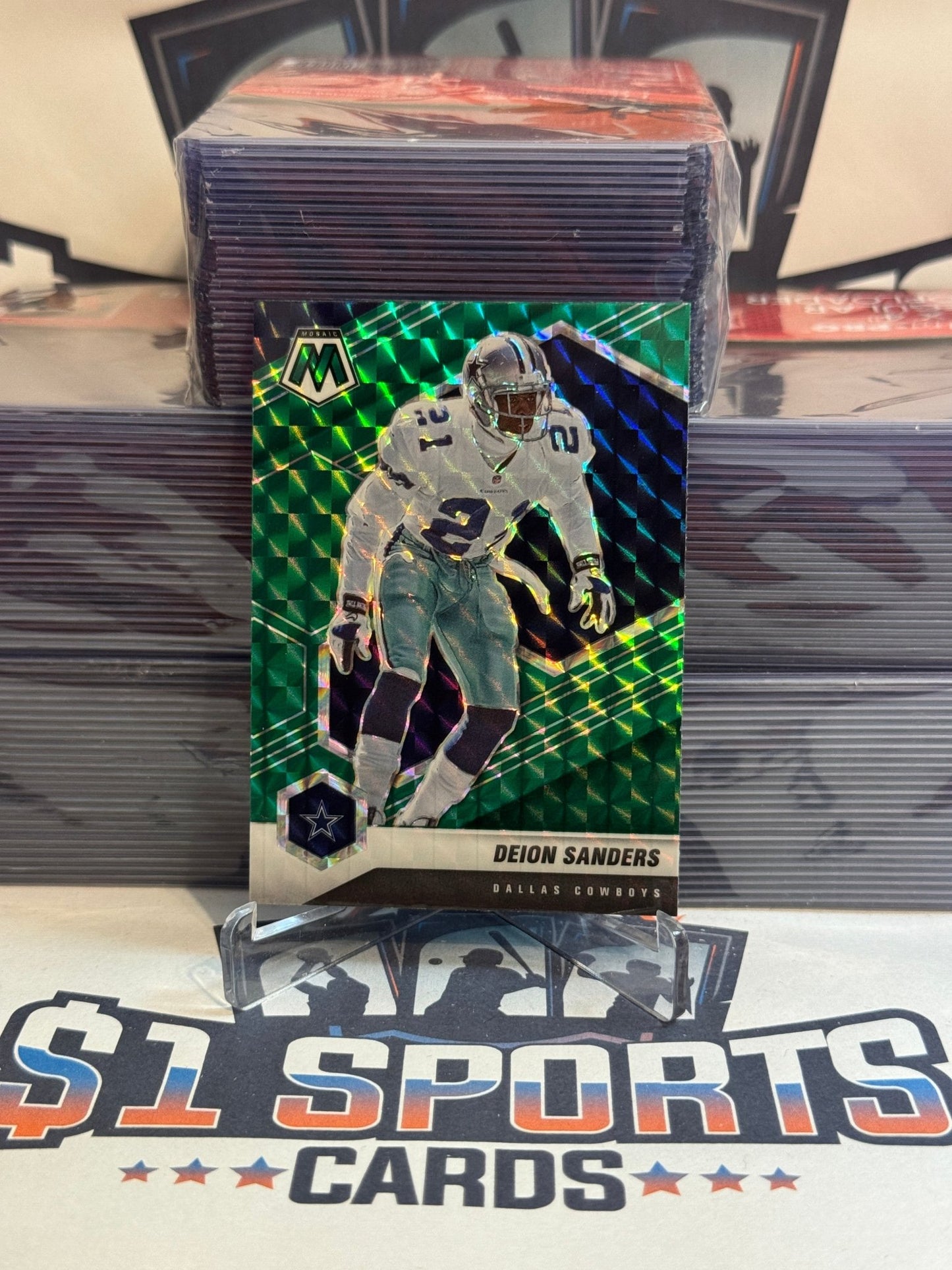 2021 Panini Mosaic (Green Prizm) Deion Sanders #63