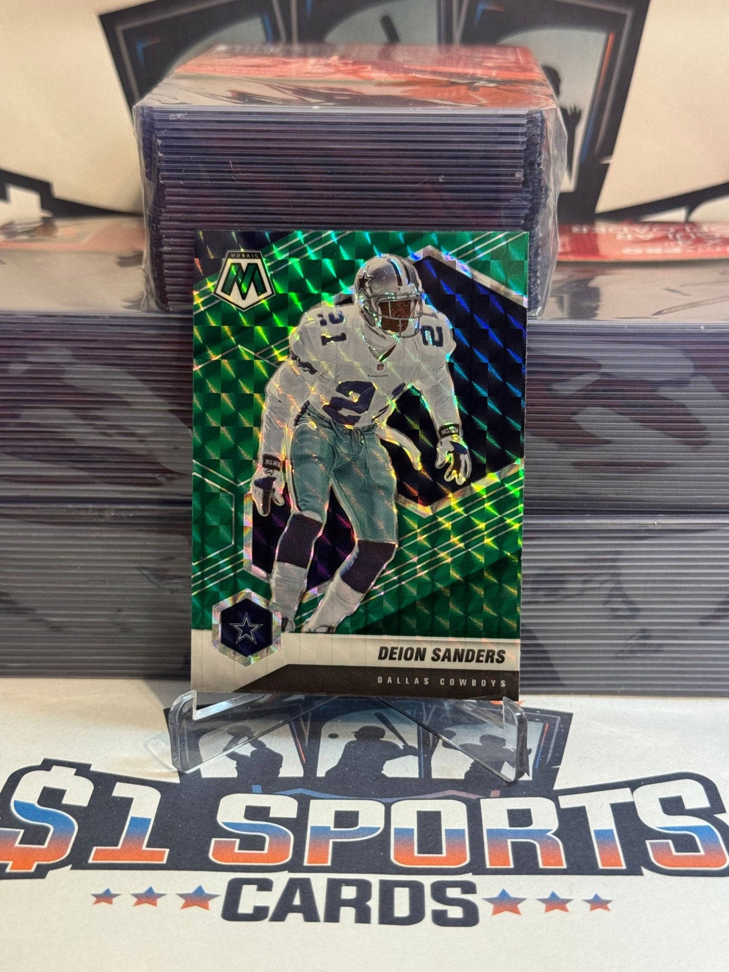 2021 Panini Mosaic (Green Prizm) Deion Sanders #63