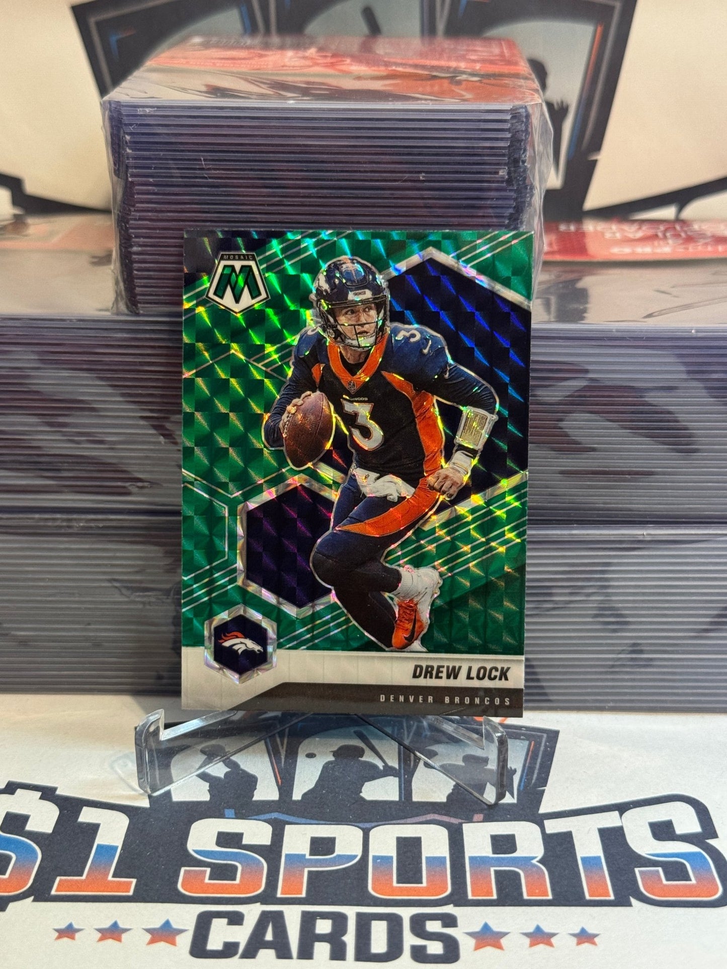 2021 Panini Mosaic (Green Prizm) Drew Lock #66