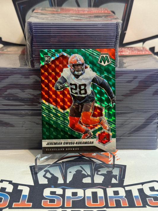 2021 Panini Mosaic (Green Prizm) Jeremiah Owusu-Koramoah Rookie #365