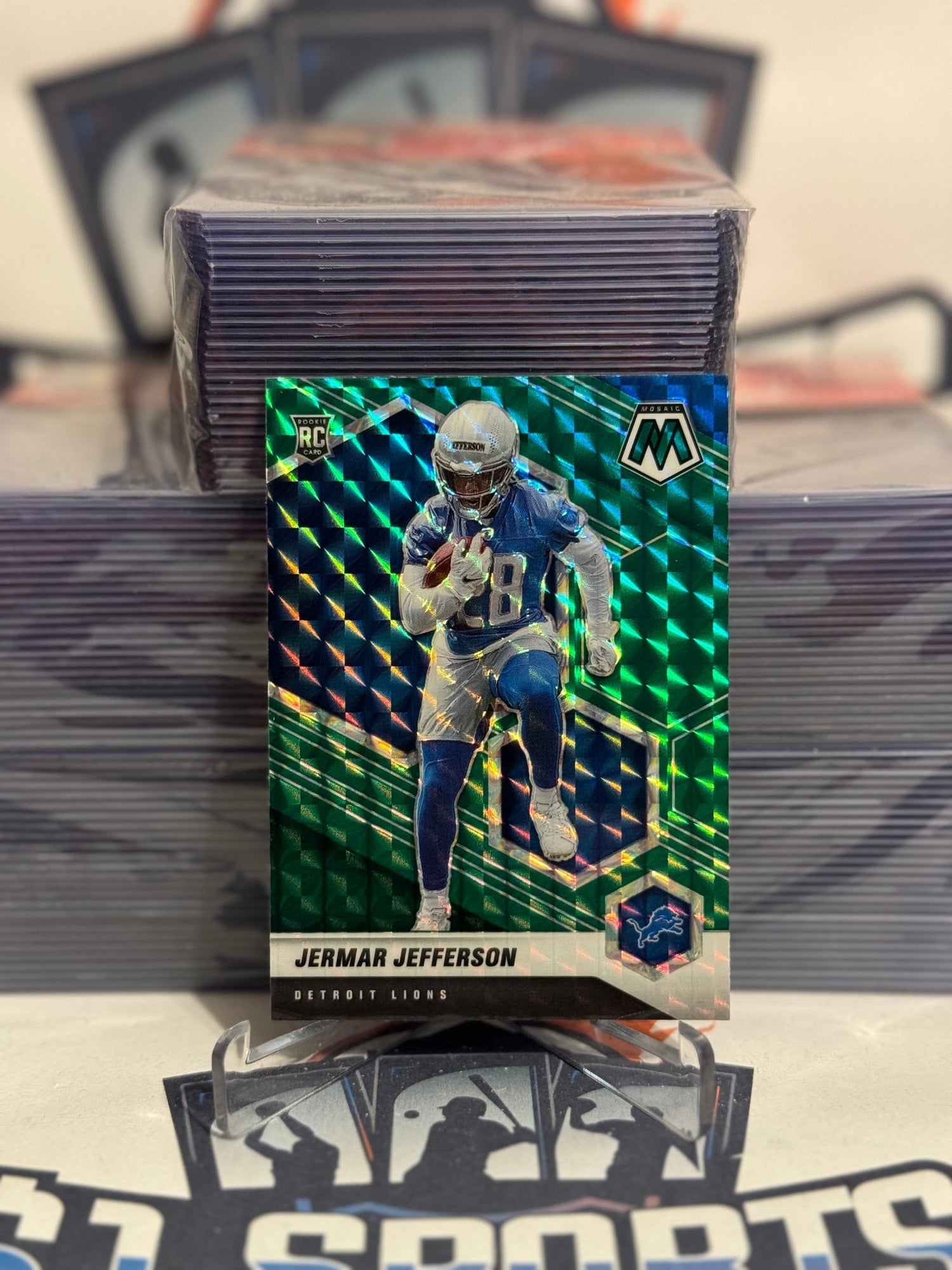 2021 Panini Mosaic (Green Prizm) Jermar Jefferson Rookie #375