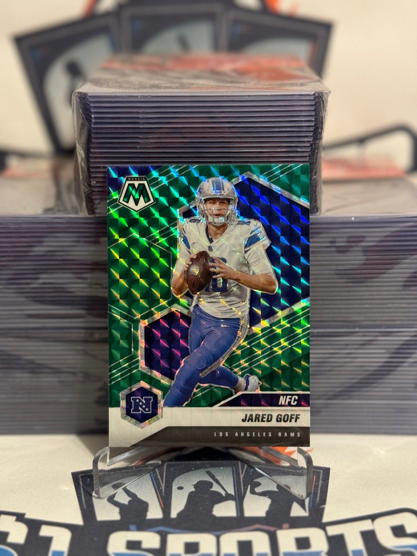 2021 Panini Mosaic (Green Prizm, NFC) Jared Goff #207