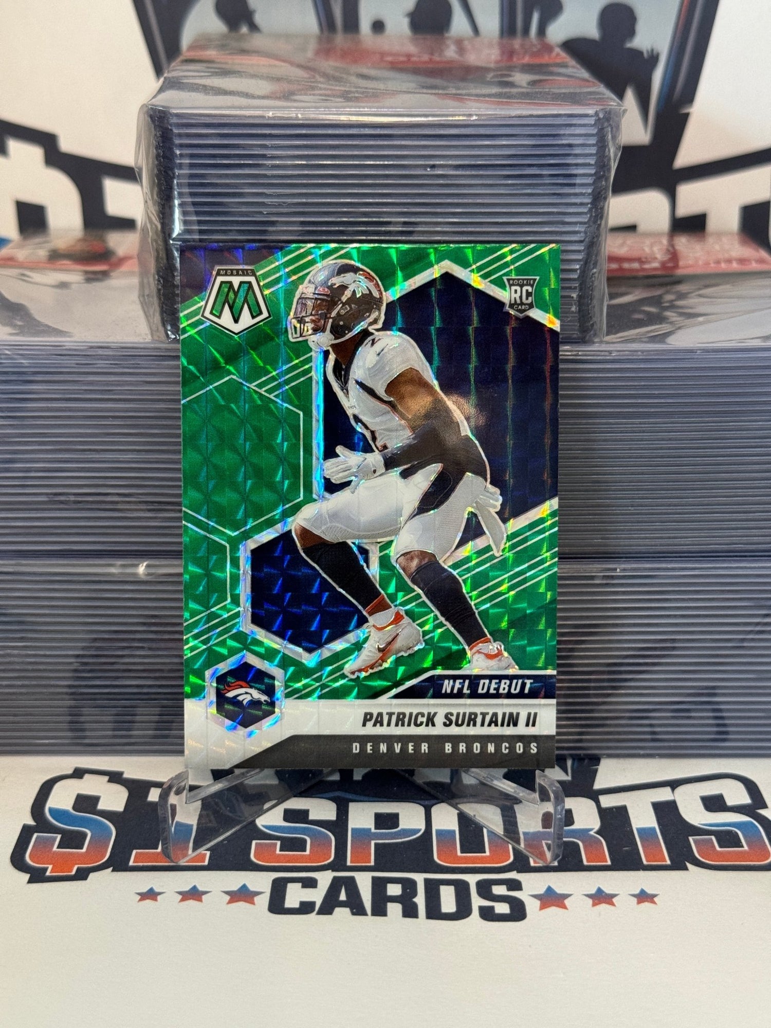 2021 Panini Mosaic (Green Prizm, NFL Debut) Patrick Surtain II Rookie #256