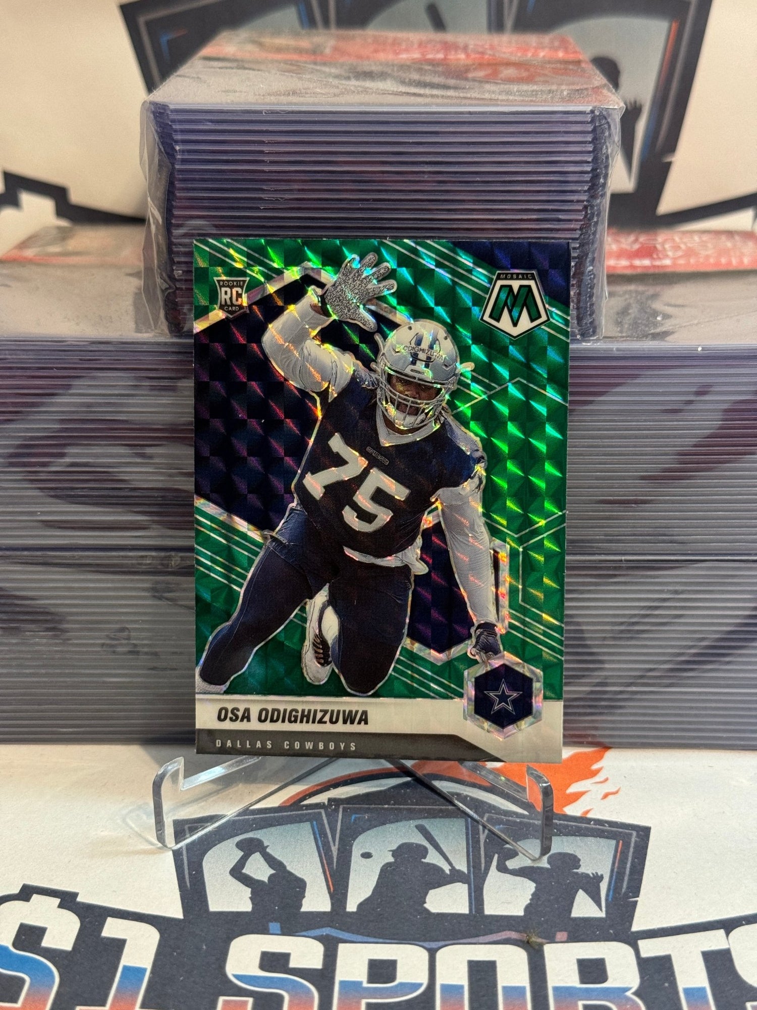2021 Panini Mosaic (Green Prizm) Osa Odighizuwa Rookie #360