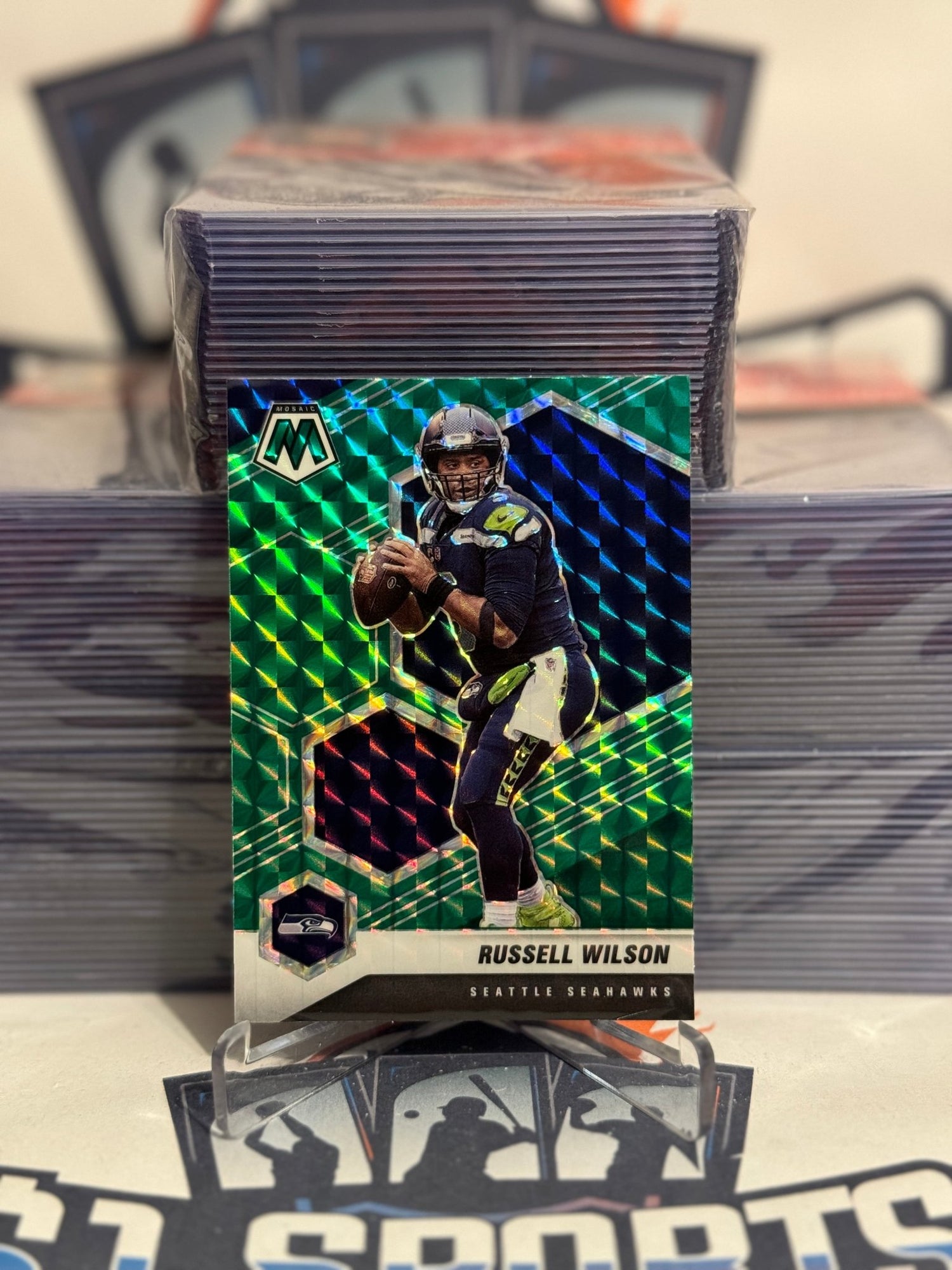 2021 Panini Mosaic (Green Prizm) Russell Wilson #179