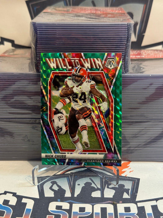 2021 Panini Mosaic (Green Prizm, Will to Win) Nick Chubb #WW - 10