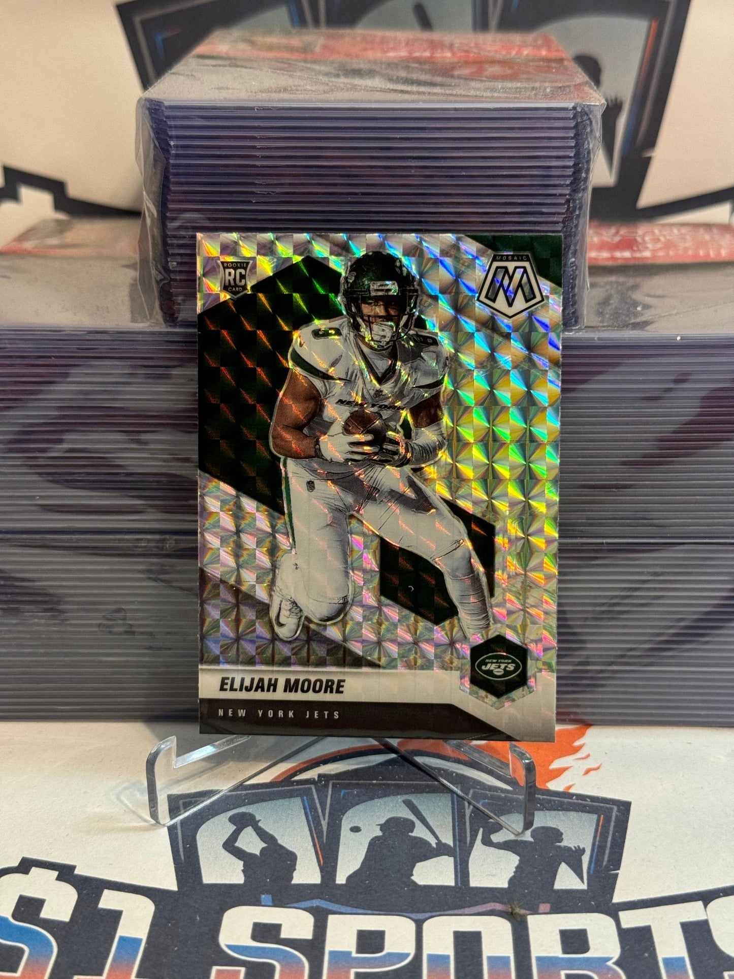 2021 Panini Mosaic (Mosaic Prizm) Elijah Moore Rookie #316