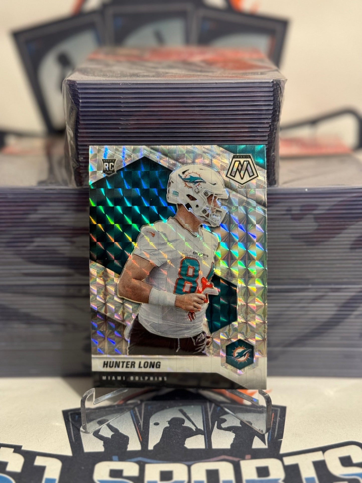 2021 Panini Mosaic (Mosaic Prizm) Hunter Long Rookie #384