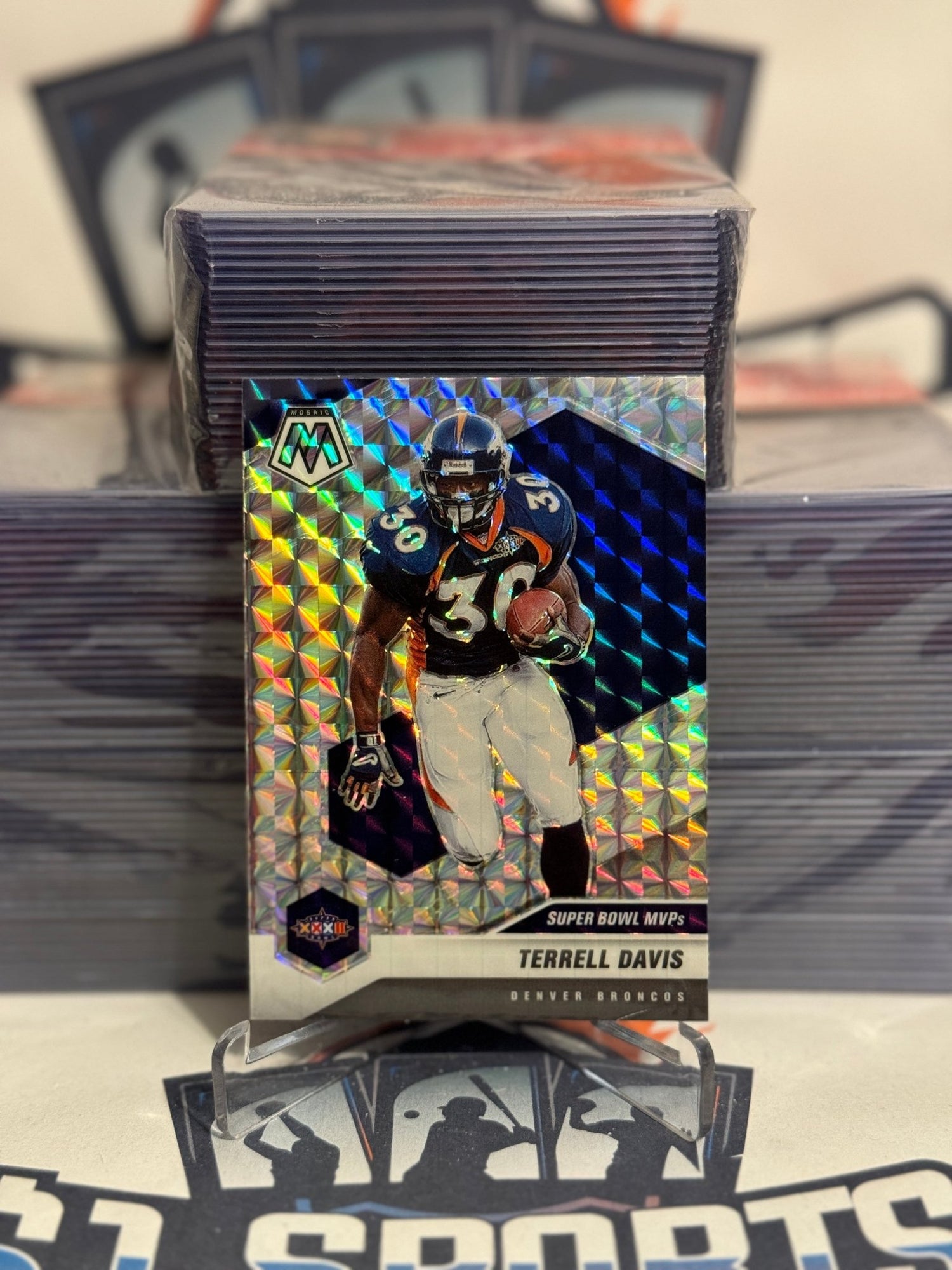 2021 Panini Mosaic (Mosaic Prizm, Super Bowl MVPs) Terrell Davis #296