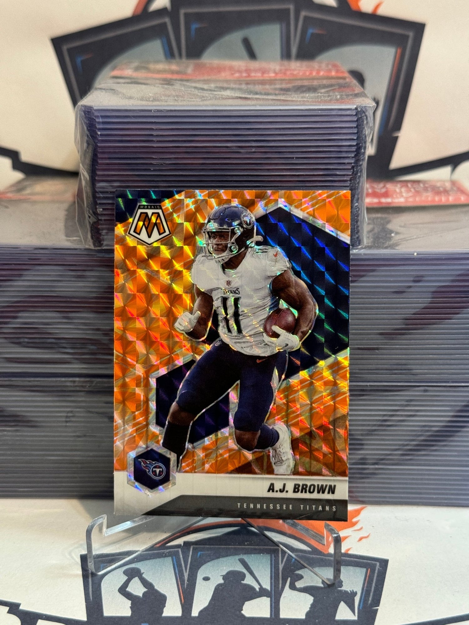 2021 Panini Mosaic (Orange Reactive Prizm) A.J. Brown #195