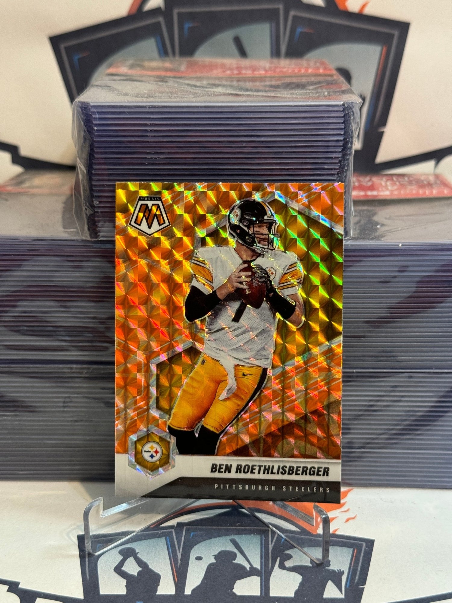 2021 Panini Mosaic (Orange Reactive Prizm) Ben Roethlisberger #166