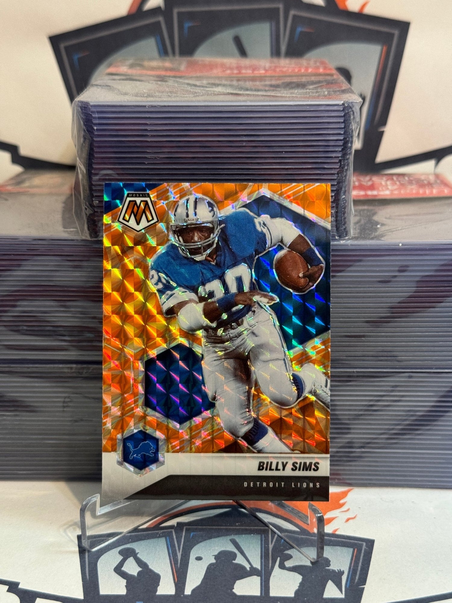 2021 Panini Mosaic (Orange Reactive Prizm) Billy Sims #76