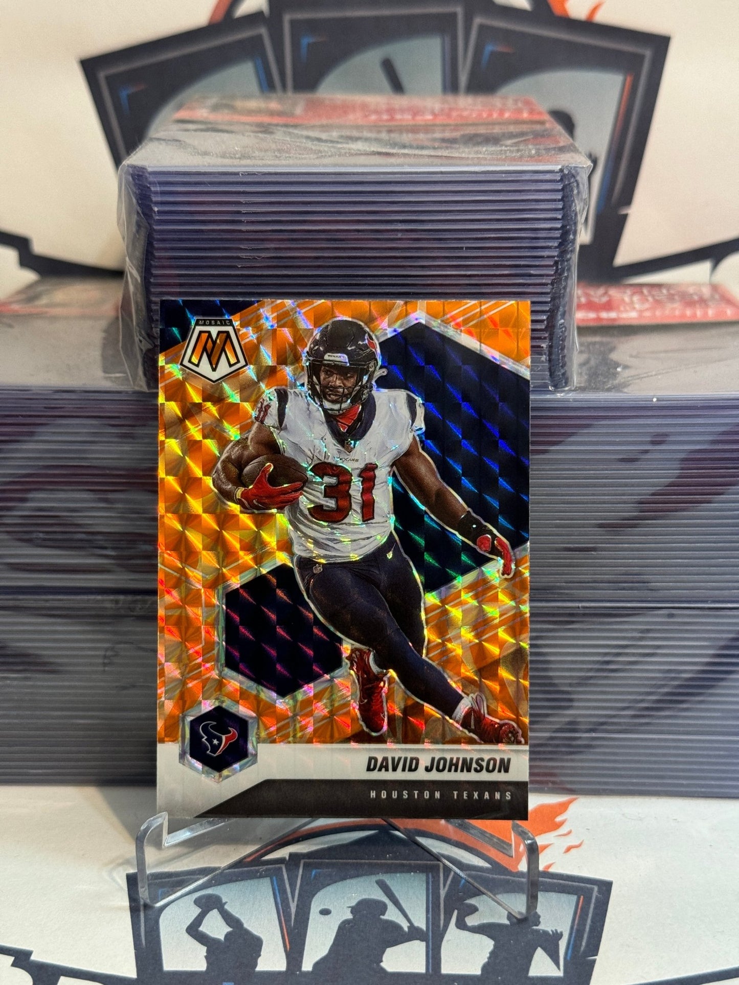 2021 Panini Mosaic (Orange Reactive Prizm) David Johnson #88