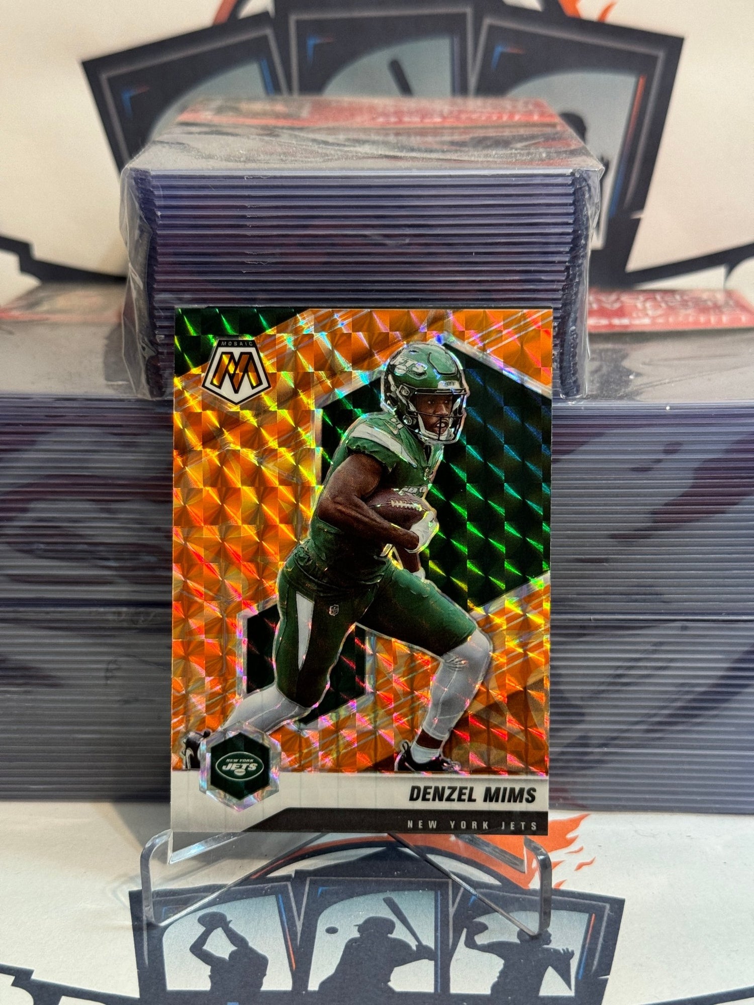 2021 Panini Mosaic (Orange Reactive Prizm) Denzel Mims #158