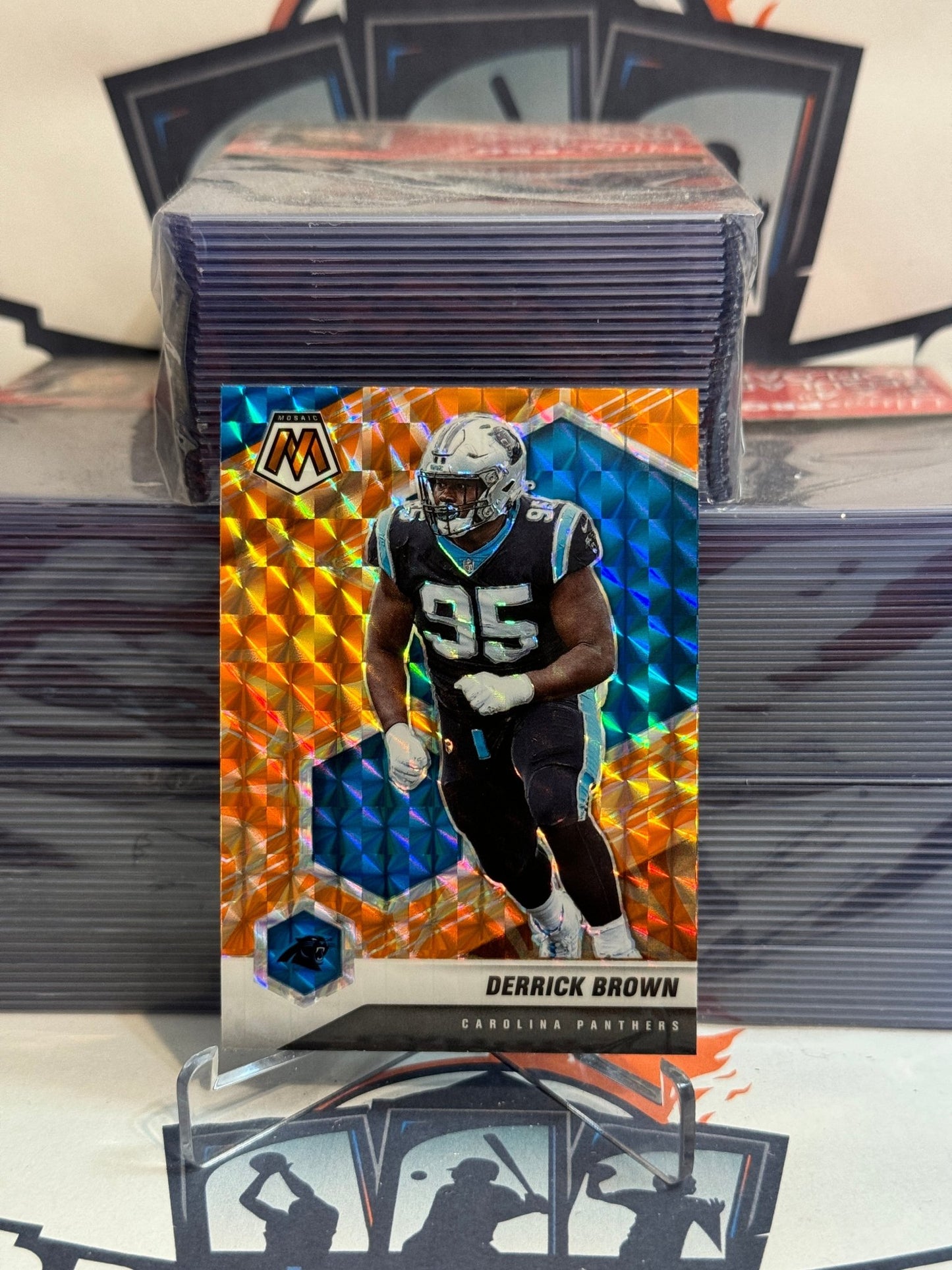 2021 Panini Mosaic (Orange Reactive Prizm) Derrick Brown #39