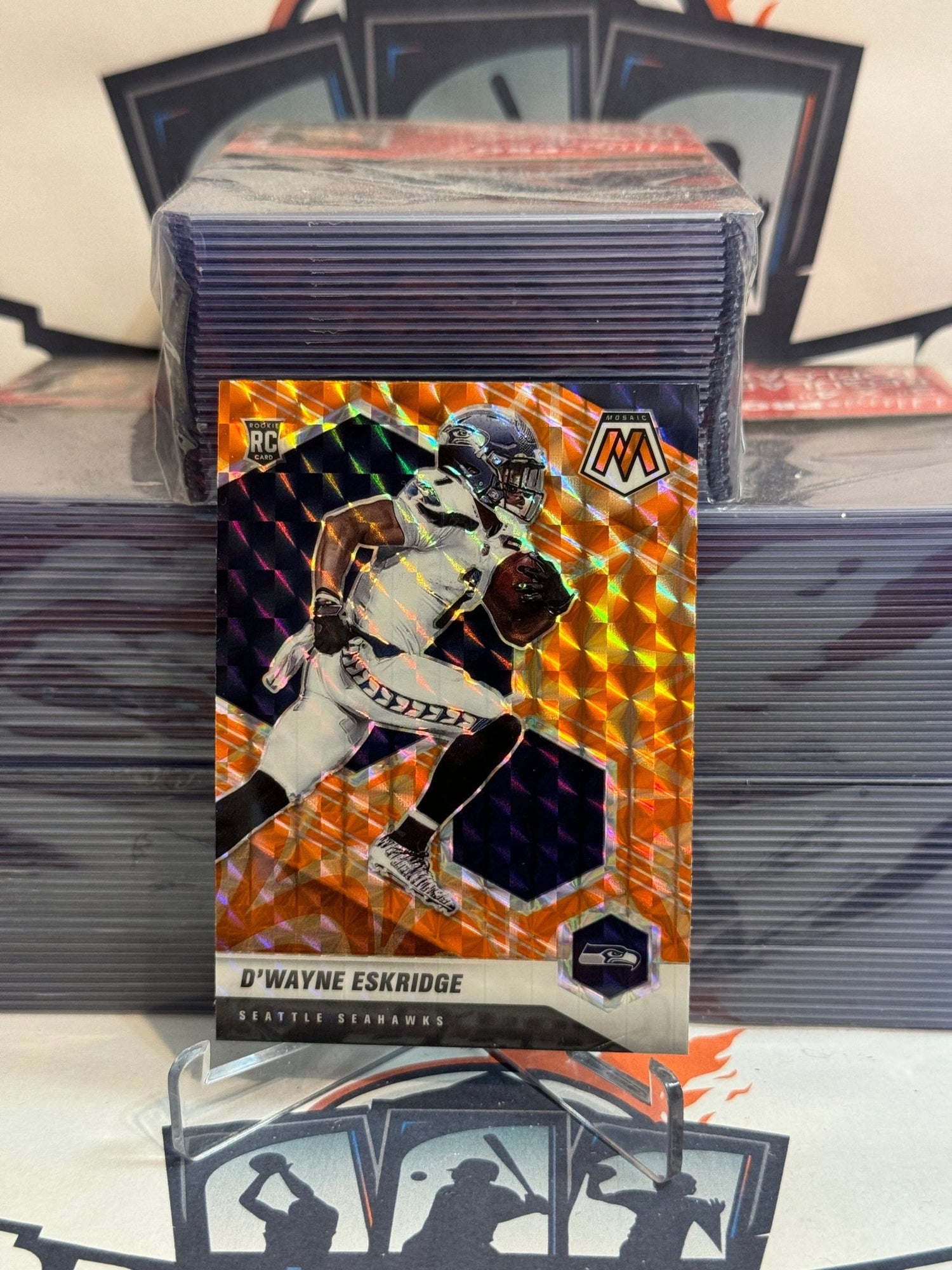 2021 Panini Mosaic (Orange Reactive Prizm) D'wayne Eskridge Rookie #319