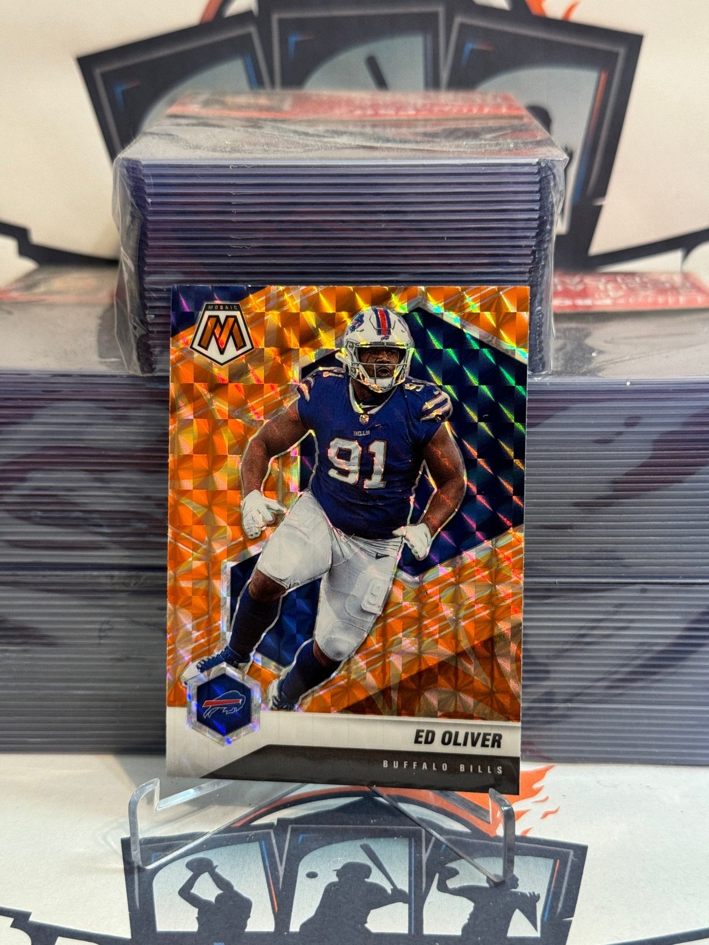 2021 Panini Mosaic (Orange Reactive Prizm) Ed Oliver #31