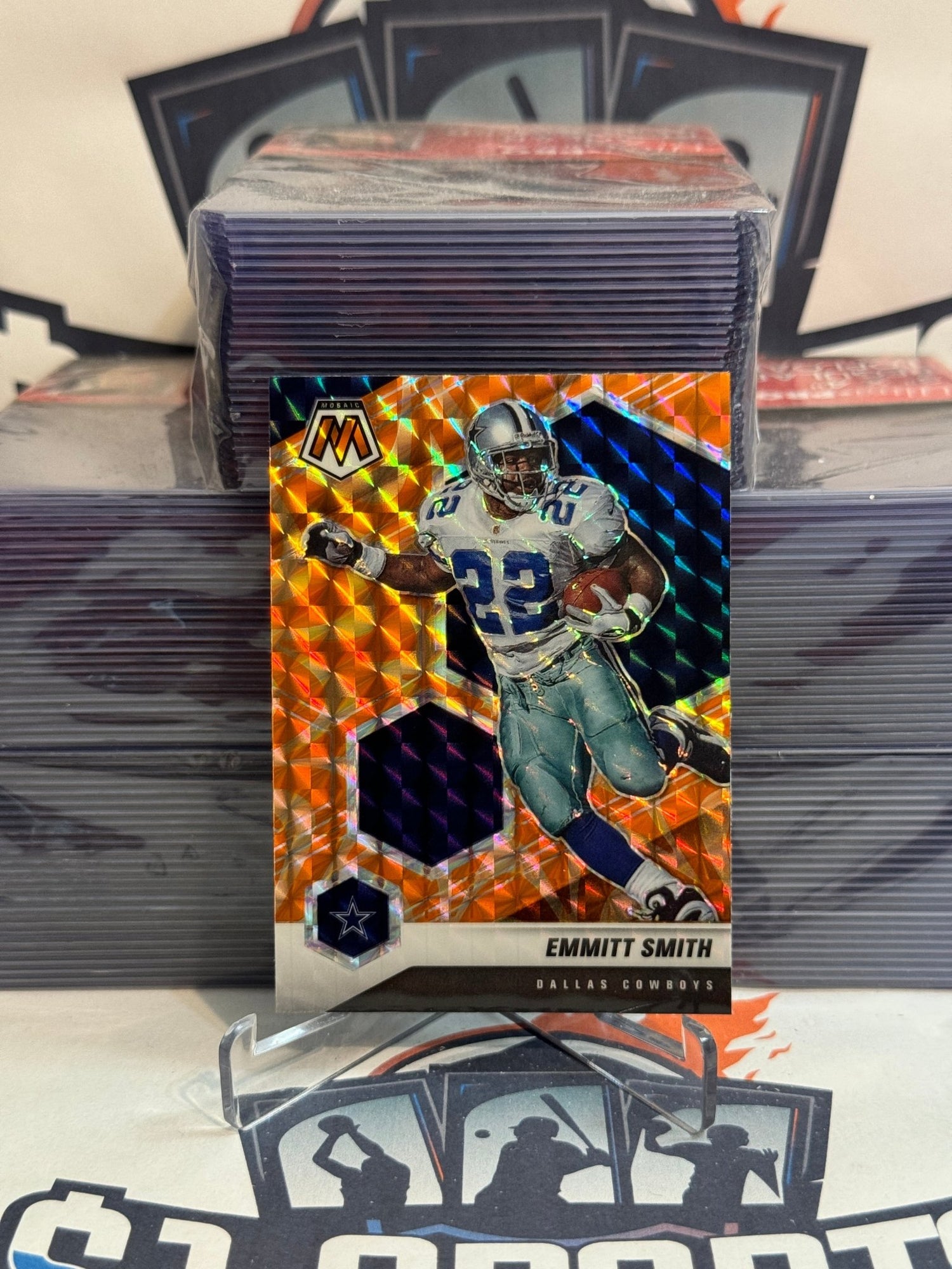 2021 Panini Mosaic (Orange Reactive Prizm) Emmitt Smith #64