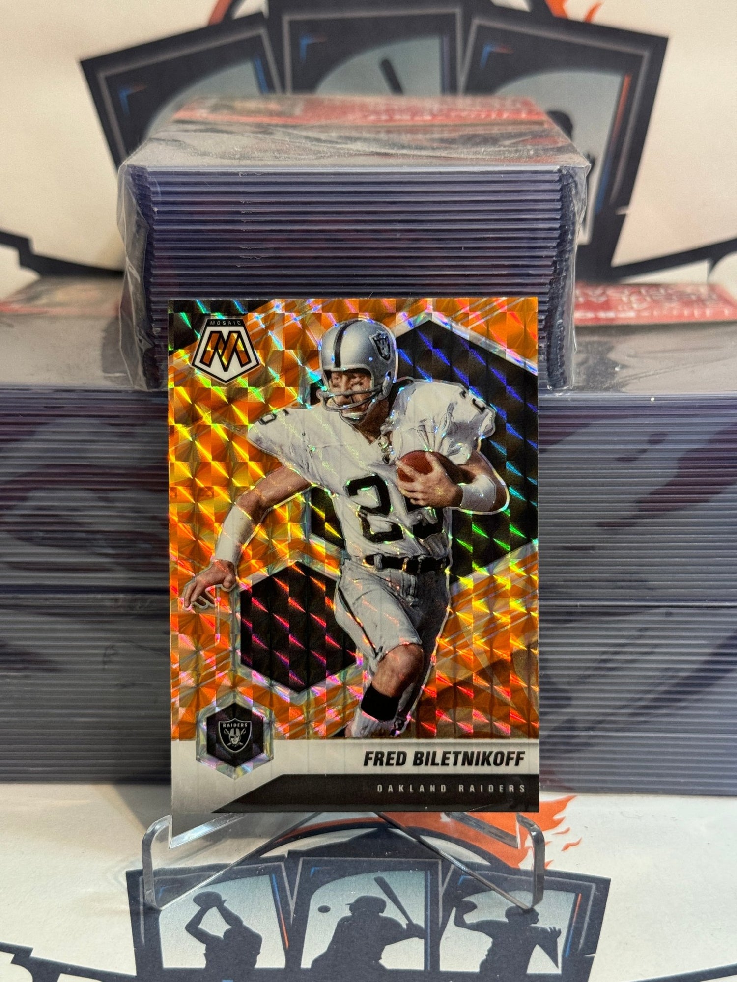 2021 Panini Mosaic (Orange Reactive Prizm) Fred Bilentnikoff #105