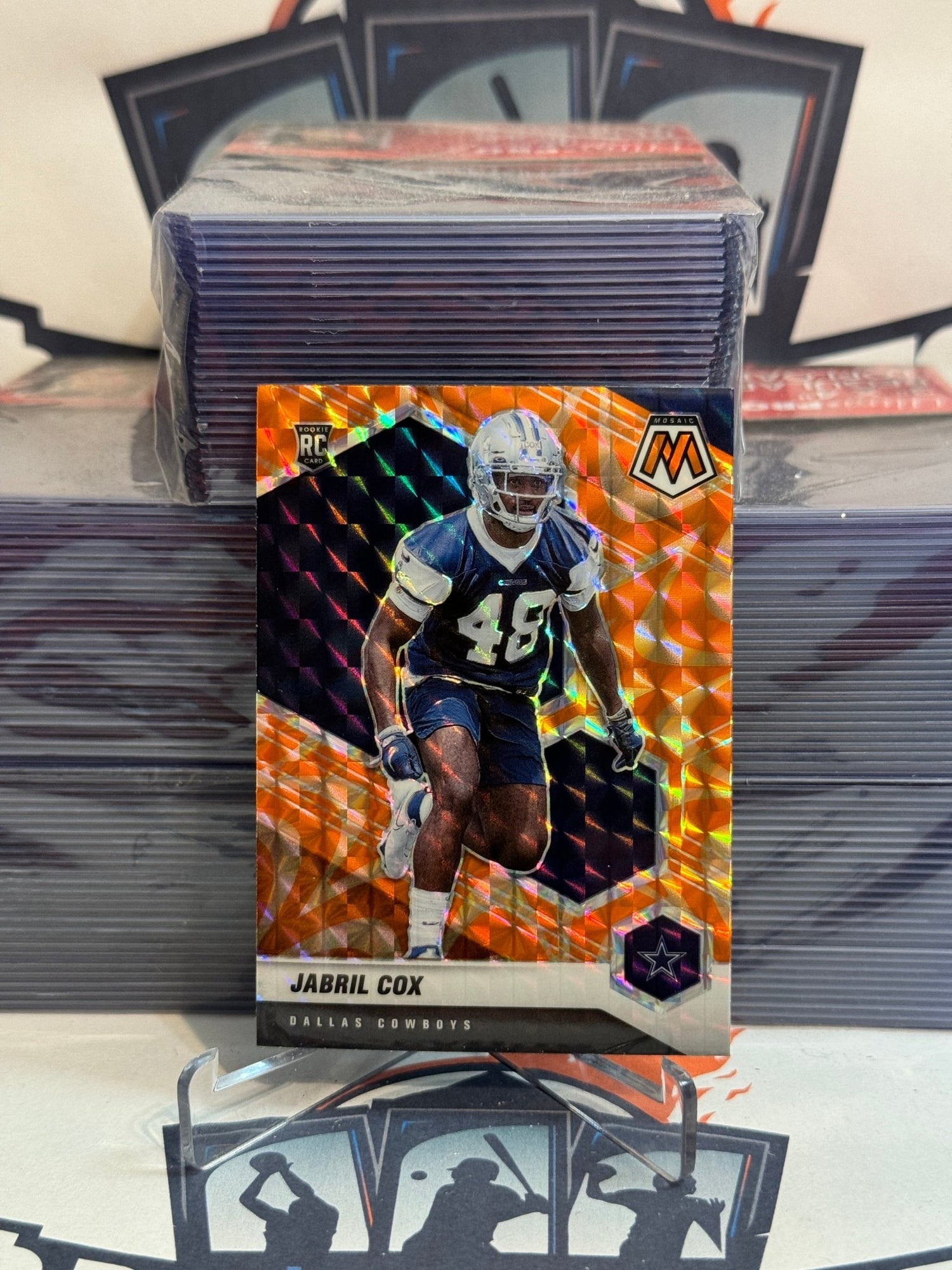 2021 Panini Mosaic (Orange Reactive Prizm) Jabril Cox Rookie #369