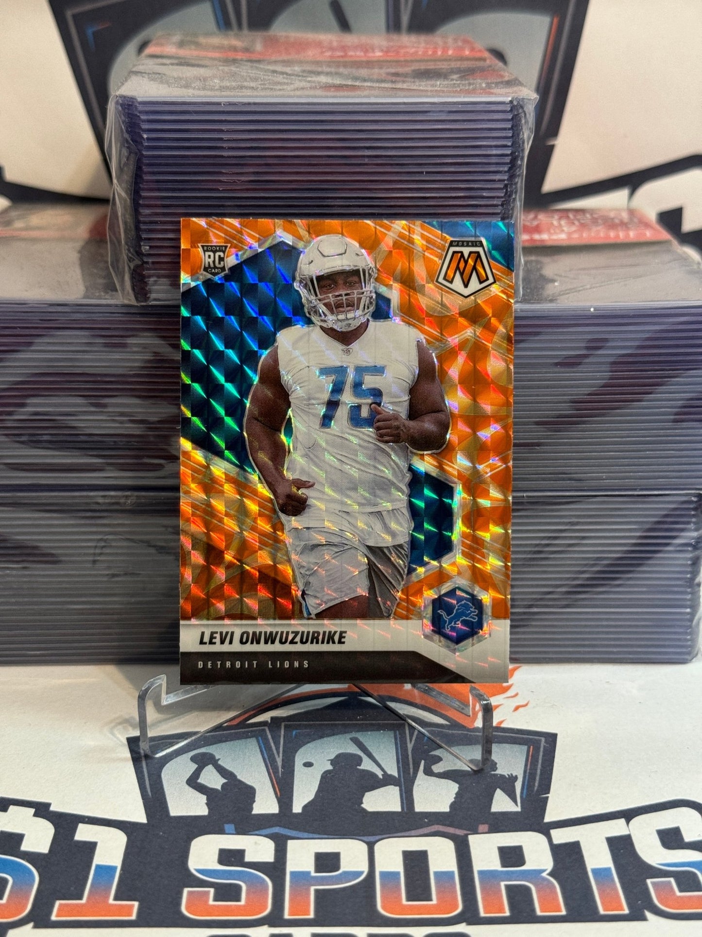 2021 Panini Mosaic (Orange Reactive Prizm) Levi Onwuzurike Rookie #359