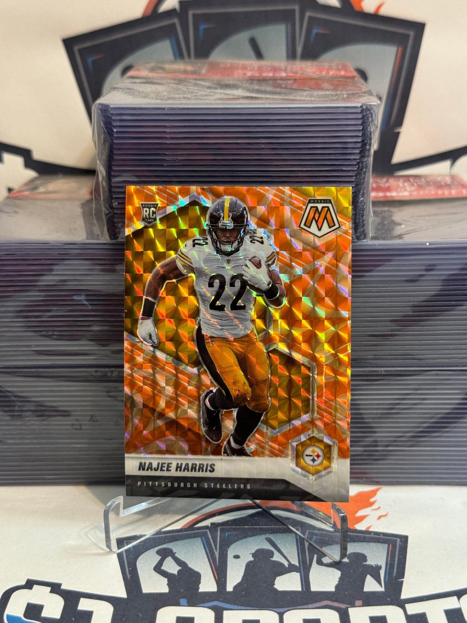 2021 Panini Mosaic (Orange Reactive Prizm) Najee Harris Rookie #313