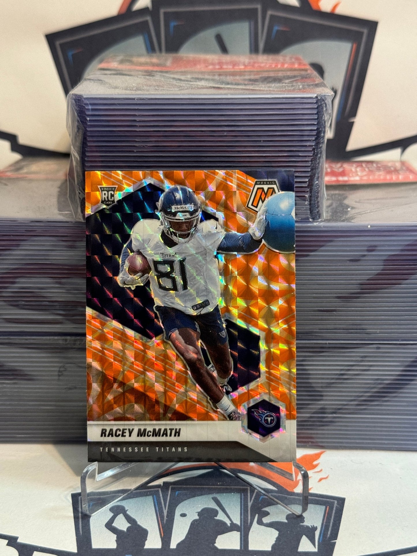 2021 Panini Mosaic (Orange Reactive Prizm) Racey McMath Rookie #392