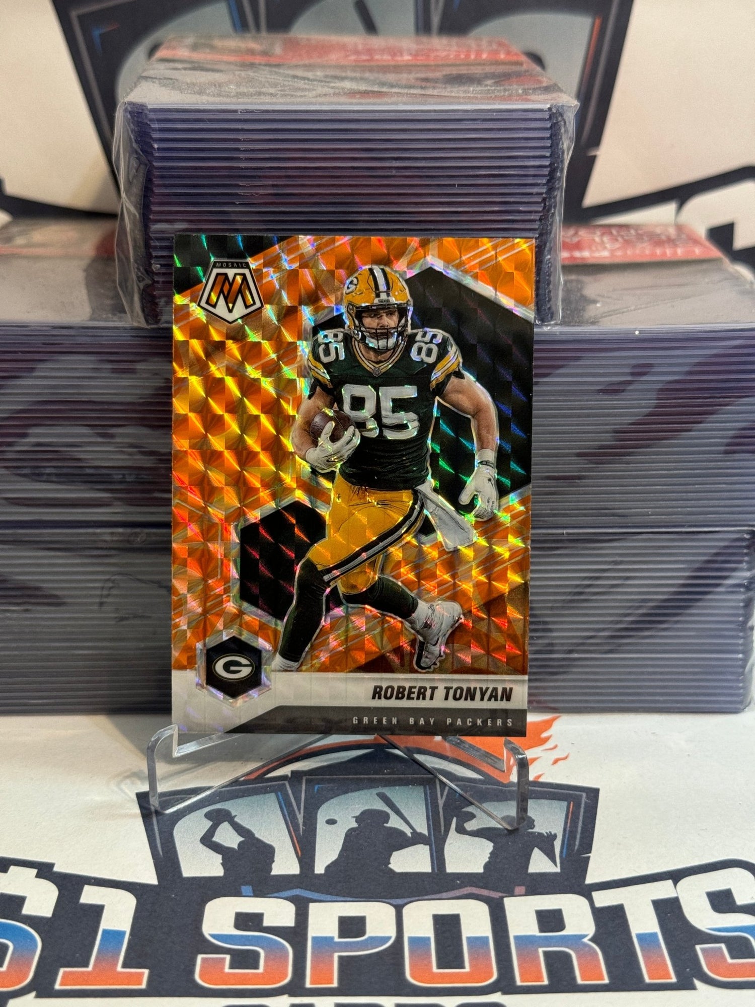 2021 Panini Mosaic (Orange Reactive Prizm) Robert Tonyan #83
