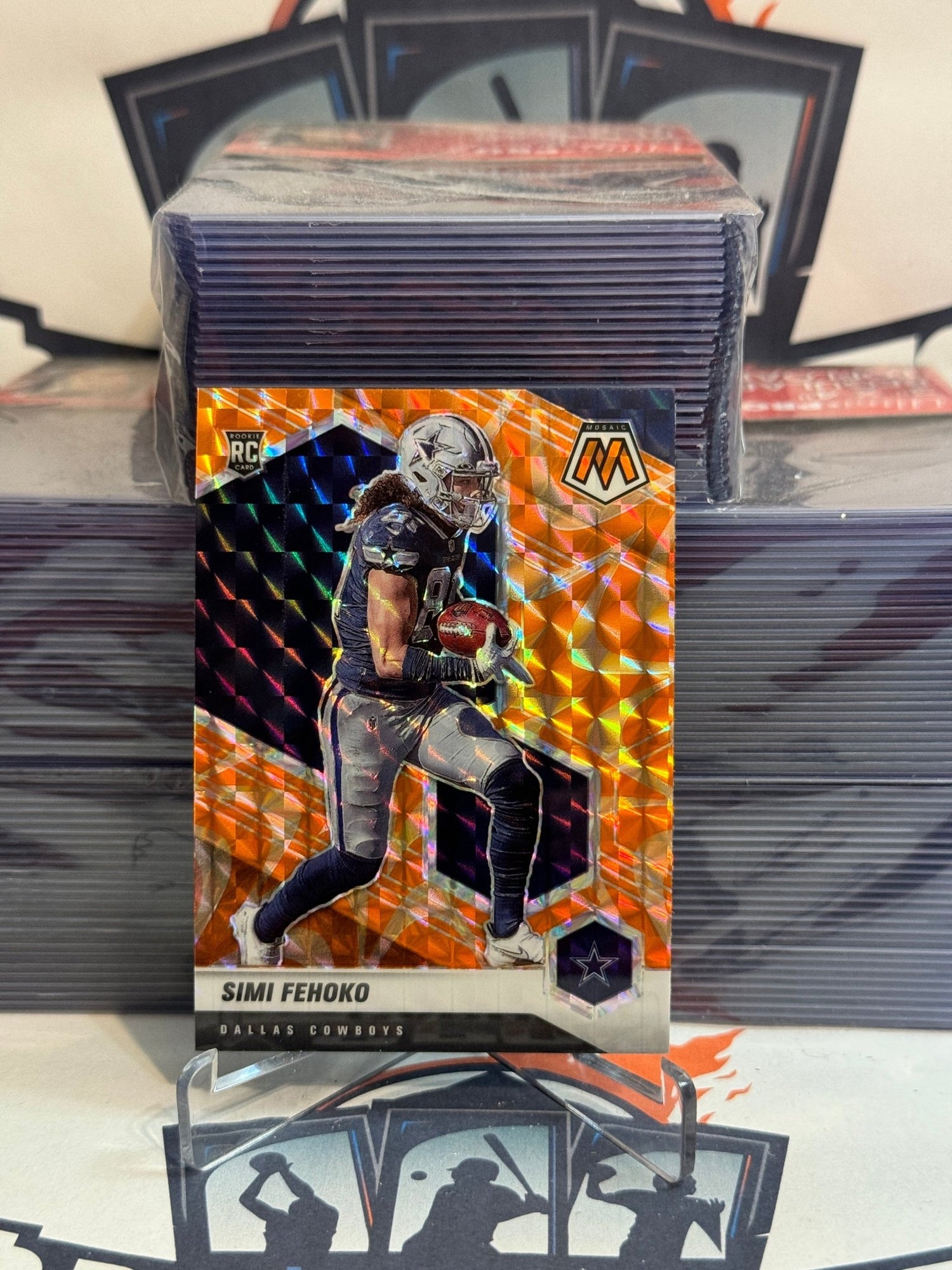 2021 Panini Mosaic (Orange Reactive Prizm) Simi Fehoko Rookie #341