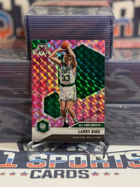 2021 Panini Mosaic (Pink Camo Prizm, All - Time Greats) Larry Bird 295